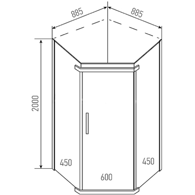 Душевой уголок Erlit ER10109V-C4 (90x90х200) тонированные стёкла