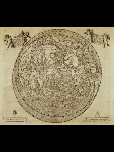 Картина обогреватель, фото старинной карты  Луны 1645