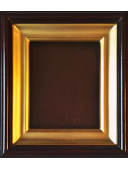 Киот деревянный с рамой "под золото" для иконы формата 13х16см.