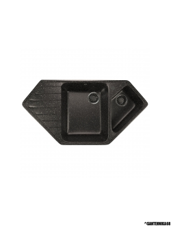 Мойка из искусственного мрамора MIXLINE ML-GM25 угловая двухчашевая с крылом 500*970*200мм