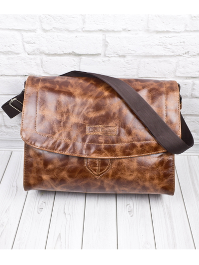 Кожаная сумка через плечо Albano Premium cognac (арт. 
5006-53)