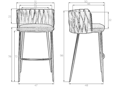Стул барный EMMA GOLD