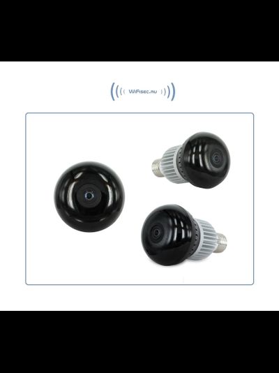 Панорамная WiFi видеоняня/видеокамера (лампа накаливания, цоколь Е27) с DVR, HD 960p (360EyeS)