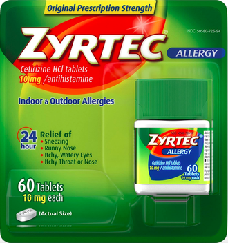 Zyrtec 24 Hour Allergy Relief Tablets - Антигистаминный препарат 60 табл.