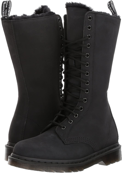 ЗИМНИЕ БОТИНКИ DR. MARTENS FUR LINED 1B99 BLACK черные женские