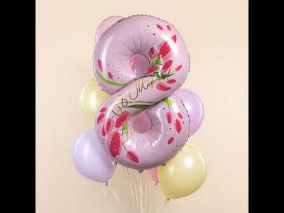 Фонтан из шаров Яркая восьмерка