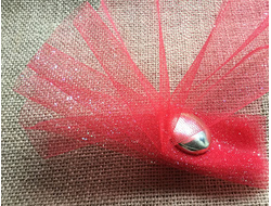 Фатин с блестками, цвет-красный, длина 1 м, ширина 15 см