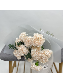 Букет из 15 кремовых диантусов