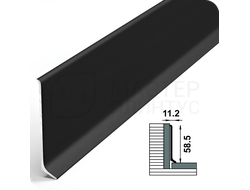 Плинтус алюминиевый ПЛ 60, производства Лука высота 60мм. длина 2.5м. цвет черный
