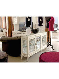 ПРИДИВАННАЯ ТУМБОЧКА С ЗЕРКАЛЬНОЙ СТЕНКОЙ И ДВУМЯ СТВОРКАМИ (L140*P31*H78) ART.24.26 DESIDERI TOSATO