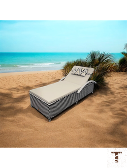 Шезлонг из искусственного ротанга