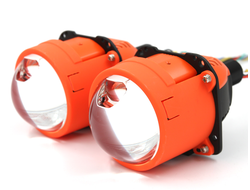 Билед модули M01 PRO, 2.5 дюйма, 12v, 5500К, с подсветкой красного цвета Devil Eyes (комплект, 2шт)