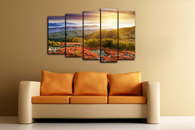 Модульная картина "Горный кустарник"