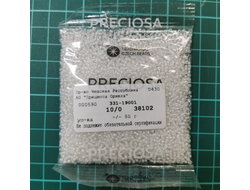 БИСЕР PRECIOSA 10/0 - 50г - 38102 ПРОЗРАЧНЫЙ ГЛЯНЦЕВЫЙ С БЕЛОЙ ЛИНИЕЙ ВНУТРИ