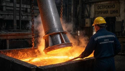 1. Процесс горячего цинкования стальной опоры освещения на заводе.
