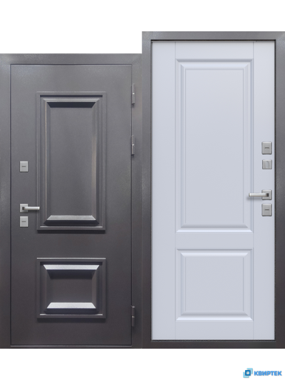 Дверь входная металлическая с терморазрывом ТЕРМО 2 Букле антрацит купить в Челябинске | КВИРТЕК