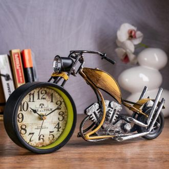 Часы настольные "Ретро мотоцикл", 32х15х10 см, микс