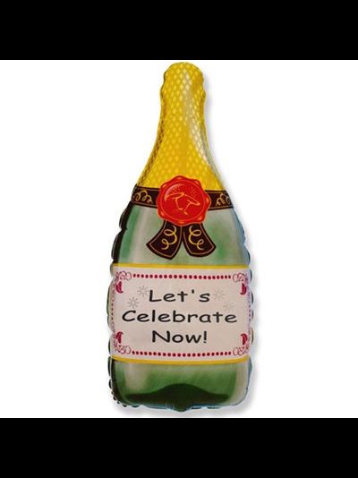 Фольгированный шар с гелием &quot;Бутылка шампанского&quot; 75см (к)