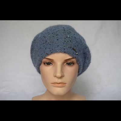 Голубой женский берет с пайетками Vizio Италия 6917