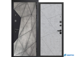 Дверь входная металлическая 9 см Геометрия Бетон снежный купить в Челябинске | КВИРТЕК