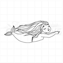 Штамп для скрапбукинга плывущая русалка