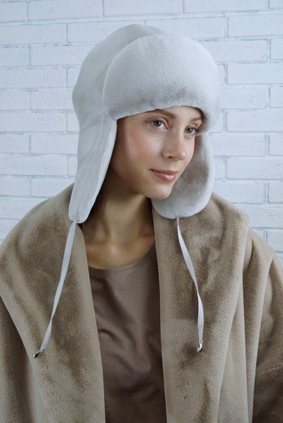 Ушанка "Каникулы" цвет пудра