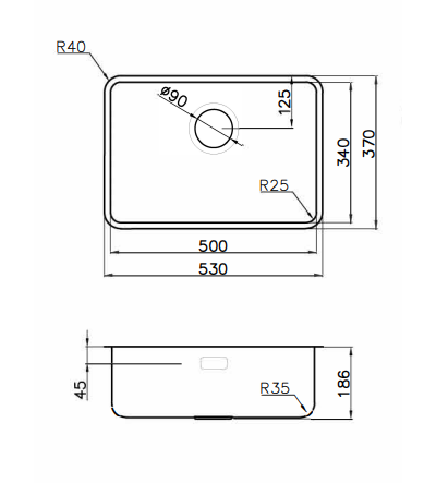 Мойка OMOIKIRI OMI 53-U/I ULTRA MINI