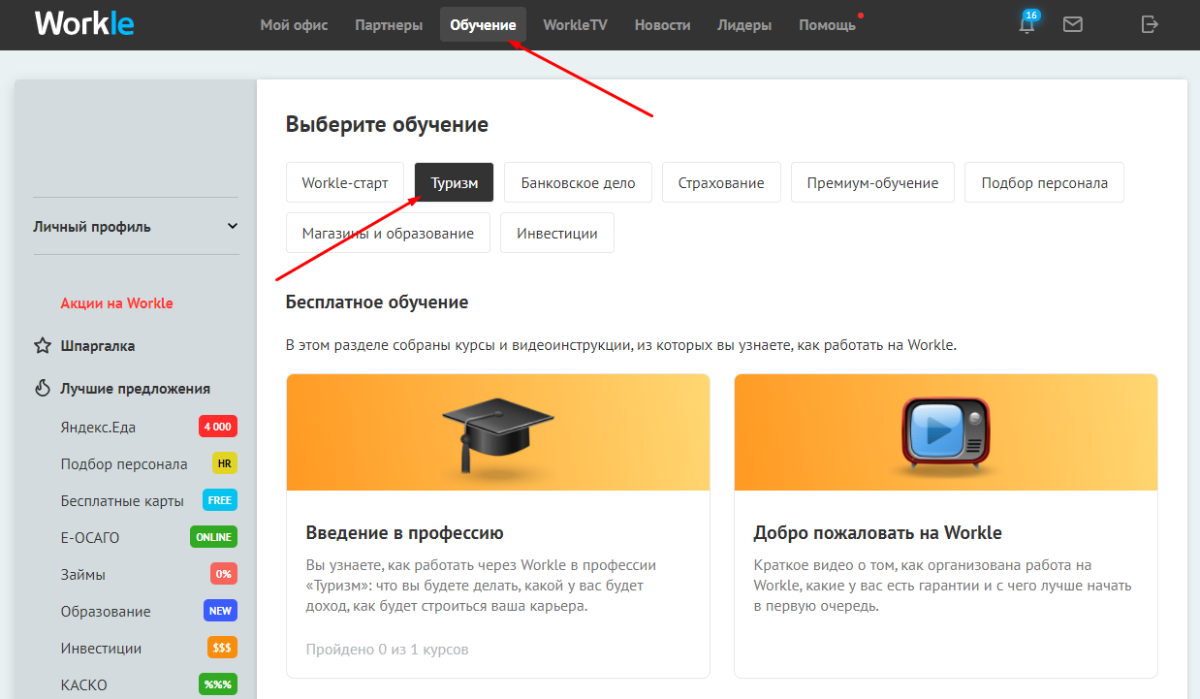 Туризм на Workle