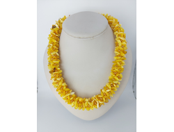 Колье "Жгут" из белого янтаря