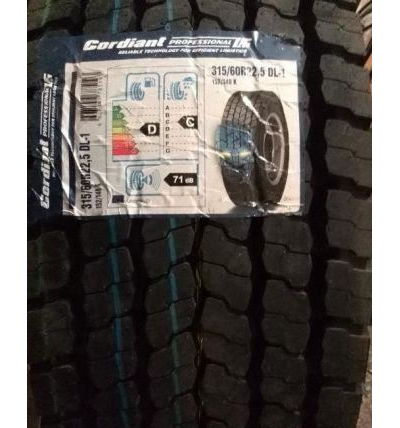 Шина 315/60R22.5 Cordiant PROFESSIONAL DL-1