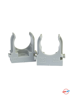Крепеж-клипса серая для труб для монтажного пистолета
