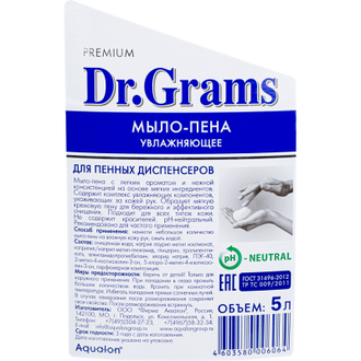 Мыло жидкое пенное Dr.Grams увлажняющее, 5 л.