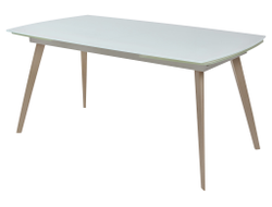 Стол ELIOT 140 Super white glass+Wood М-City