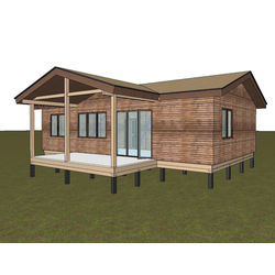 Одноэтажный каркасный дом с тремя спальнями 78м² (SK88)