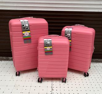 Комплект из 3х чемоданов Impreza Shift Полипропилен S,M,L Розовый
