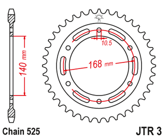 Звезда ведомая (47 зуб.) RK B5650-47 (Аналог: JTR3.47) для мотоциклов BMW