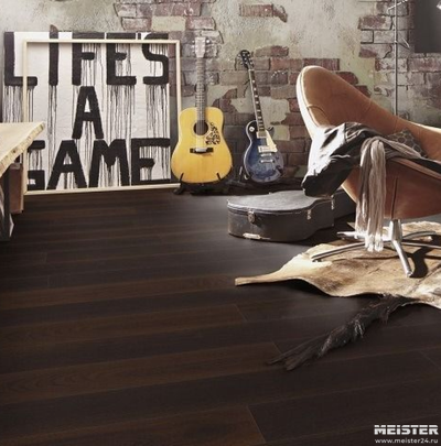 Паркетная доска Meister PS 300 Residence Дуб гармония Закопченный 8052 в интерьере