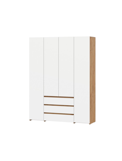 Некст Шкаф 4-створчатый Дуб Золотой / Белая шагрень