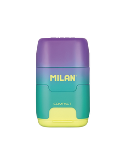 Ластик-точилка Milan COMPACT SUNSET ластик из синт кауч изумрудно-желтая