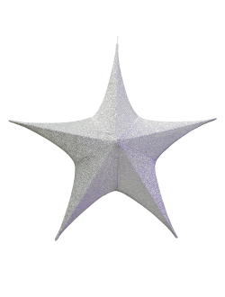Звезда из ткани с блестками, 150 см, серебристый