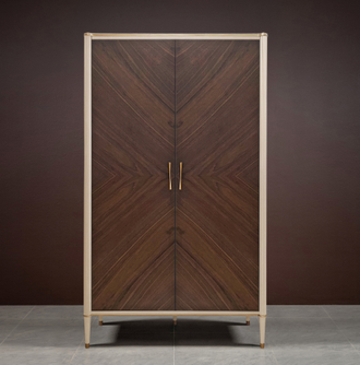 Шкаф 2-х дверный Венеция на ножках арт Т-173 Меланж/орех (L114,6*P45*h193) Timber