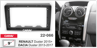 ПЕРЕХОДНАЯ РАМКА ДЛЯ УСТАНОВКИ АВТОМАГНИТОЛЫ CARAV 22-066: 9&quot; / 230:220 x 130 mm / RENAULT Duster 2015+ / DACIA Duster 2013-2017  (RFR-FC248)