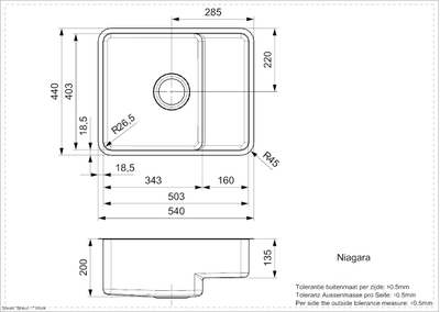 Мойка Reginox Niagara L Left OKG matt