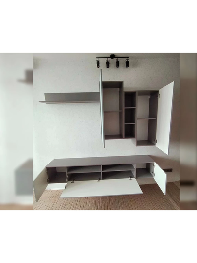 Сканди стенка МДФ НМ-001 Серый Шифер / Грин Грей Софт