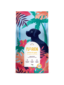 Florida сухой корм для щенков малых пород с курицей и яблоком 1 кг