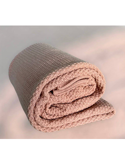 Плед вязаный "Шишки" 110*160 пудра