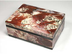 Шкатулка Яшма с крышкой на шарнирах, Россия (109*77*44 мм, 447 г) №26665