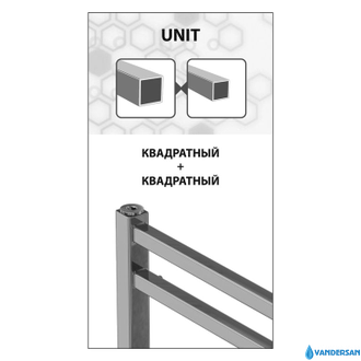 Полотенцесушитель электрический Lemark Unit П10 LM45810EBL 500x800, левый/правый, черный