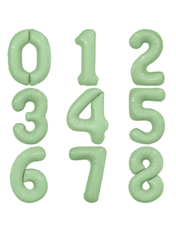 Фольгированная цифра с гелием "Олива" 104 см