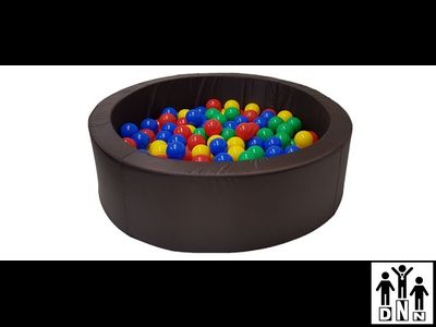 Детский сухой бассейн круглый черный D100xH30 толщина борта 8 см